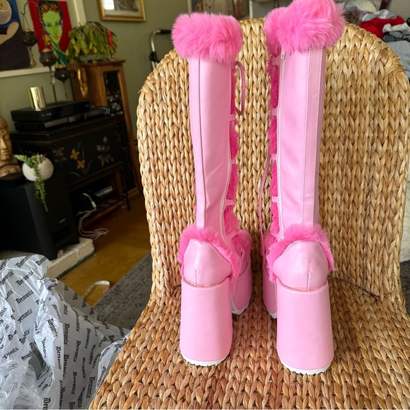 New Demonia x Dolls Kill Pure Vigilance Platform Boots - Picture 4 of 10